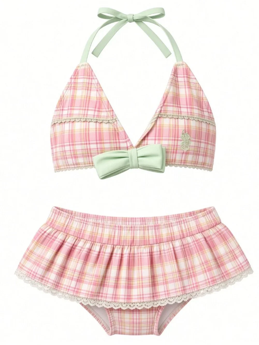 U.S. Polo 3pc GREEN Bikini swimsuit & coverup girl 2pc swimsuit + Cover up Pink